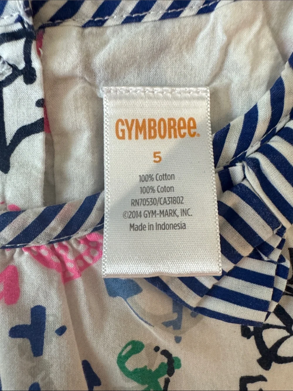 Gymboree White Nautical Anchor Print Top with Blue Denim Skirt